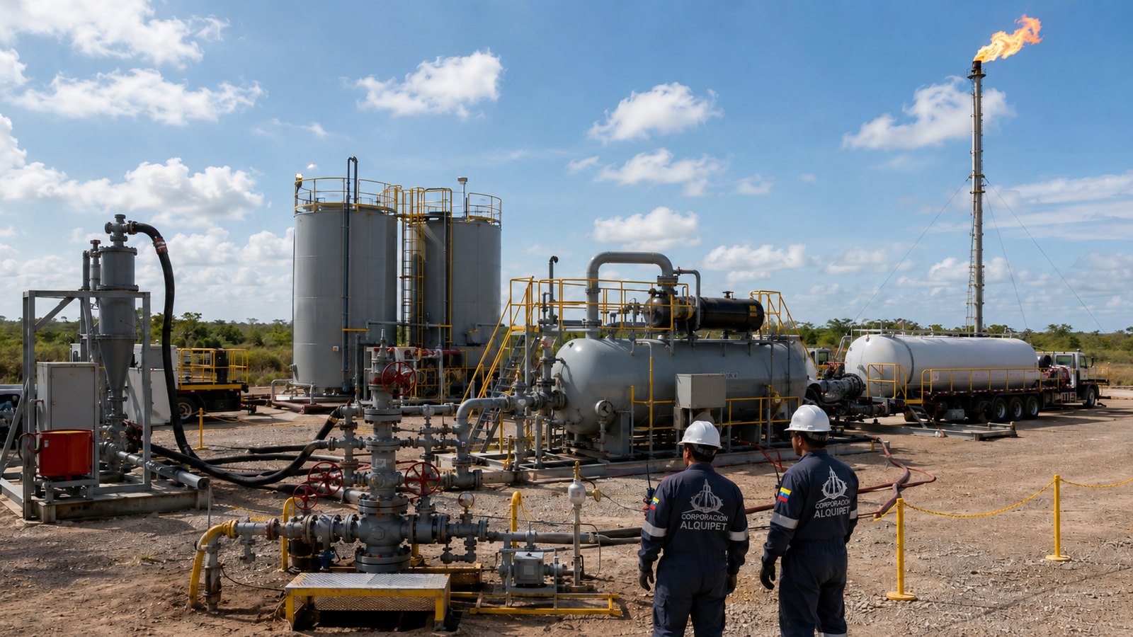 Unidad de Well Testing en locación — Corporación Alquipet